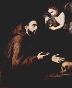 Jose de Ribera Der Hl. Franz von Assisi und der Engel mit der Wasserflasche oil painting reproduction